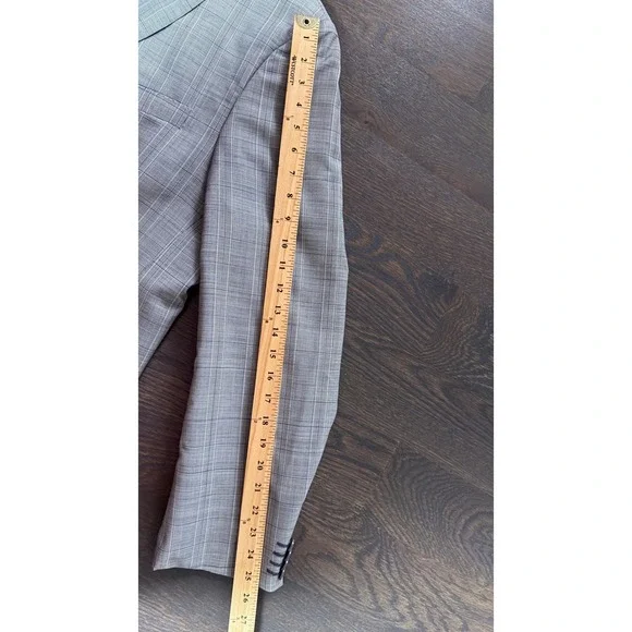 Yves Saint Laurent Pour Homme Grey Glen Plaid Super 120s Wool Suit Italy 48 7R - Picture 9 of 14